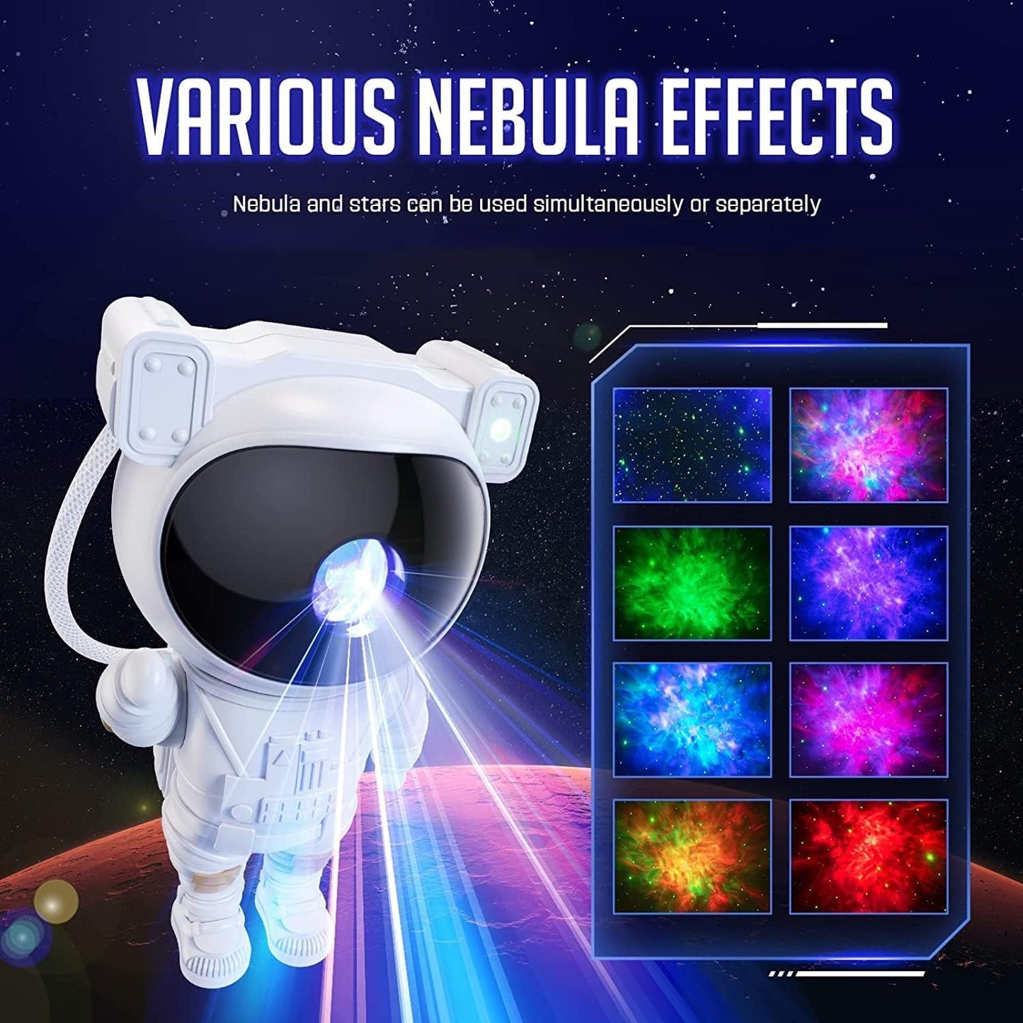 Apsonix Astronaut Galaxy Projector with Remote Control - 360° Adjustable Timer Kids Astronaut Nebula Night Light, for Gifts,Baby Adults Bedroom, Gaming Room, Home and Party