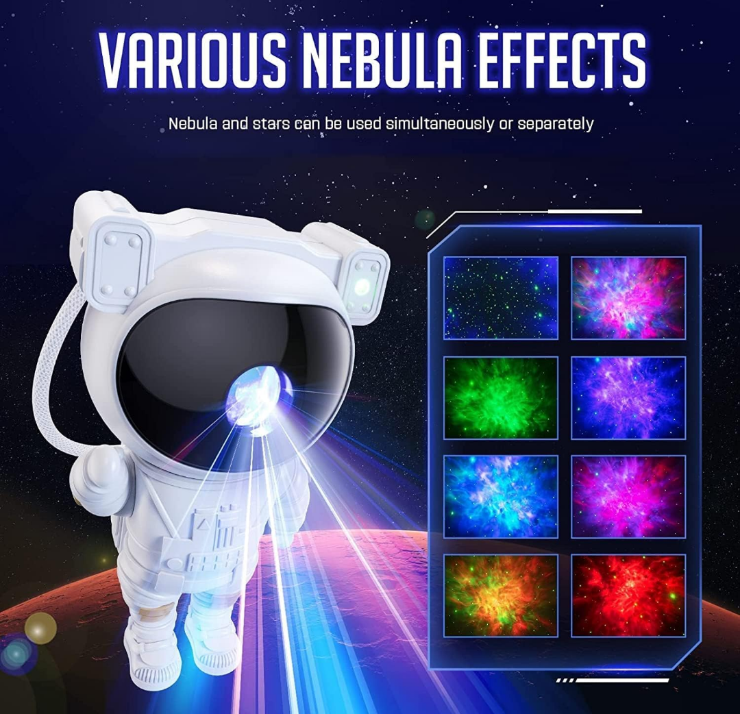 Apsonix™ Ultimate Cosmic Light Pack-Astronauts Galaxy Projector, 4 USB LED Lamps, Ultrapods Pro, 4 Adhesive Hooks, COB Rechargeable Keychain Light, 4 Tyre Lights, 3D Crystal Ball