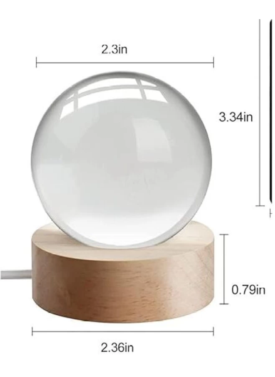 Apsonix™ 3D Crystal Ball Night Lamp,Creative Engraved Crystal Ball Night Light, USB Table LED Wooden Crystal Ball for Home Office Decoration Birthday Gift Adults (Galaxy)(Warm White)